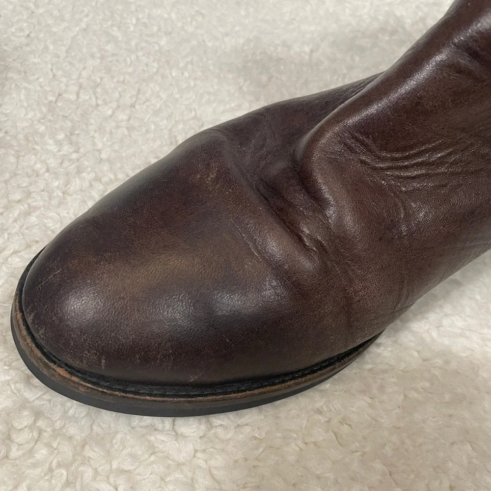 Thursday Boot Co Duchess Dark Brown Leather Chelsea Ankle Distressed Womens 9